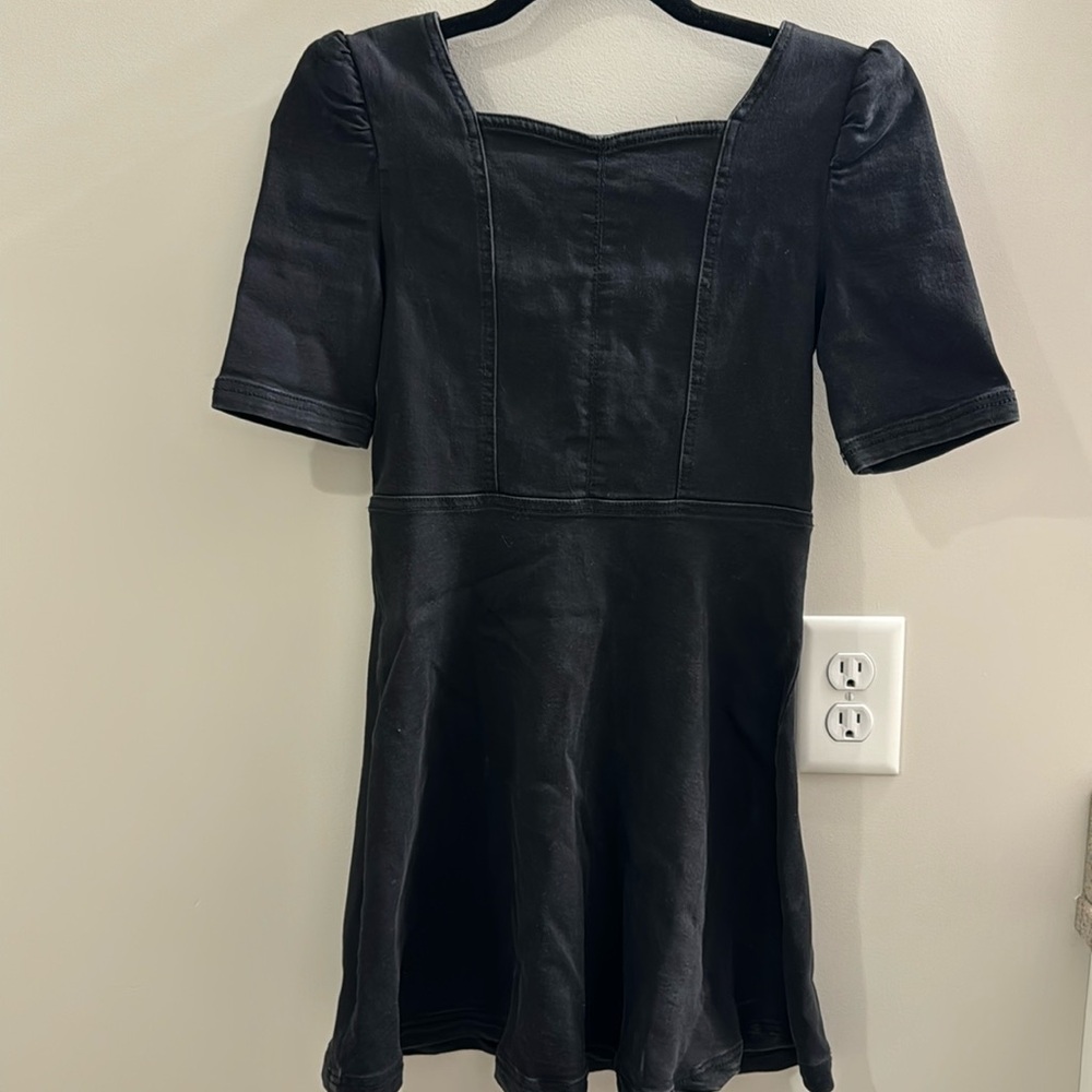 Worn once! Habitual Kids Black Stretchy Demin Dress - Size 12